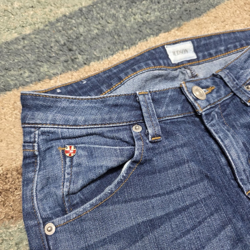 Hudson Jeans Womens 26 Dark Wash Distressed Skinny - Picture 5 of 14